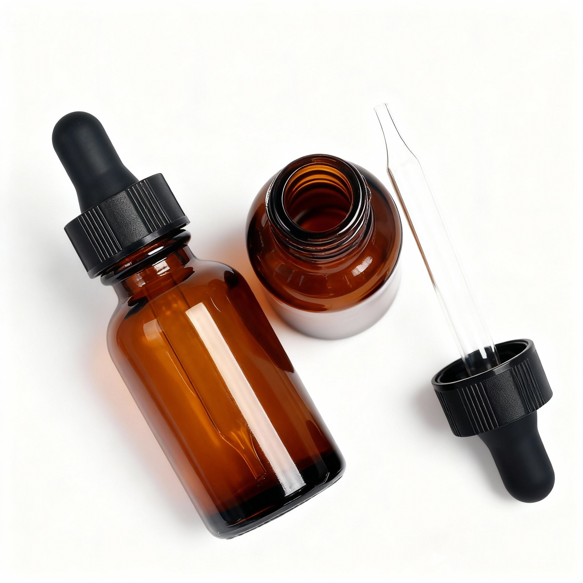 1oz amber glass dropper bottle